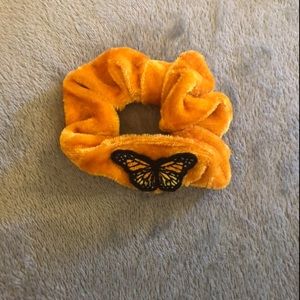Gold scrunchie with butterfly
